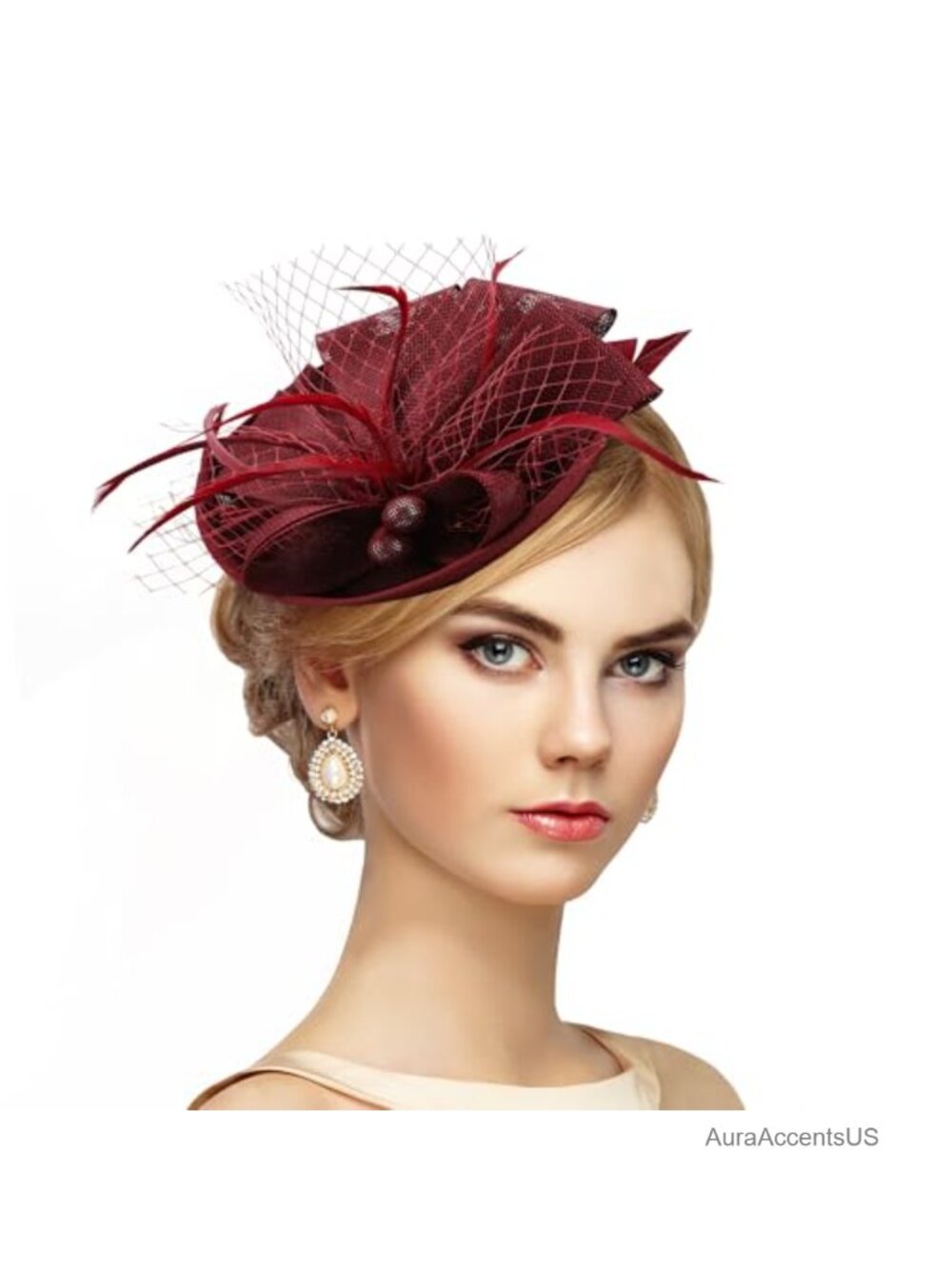 Fascinator Tea Party Hat Pillbox Kentucky Derby Style Women's Headpiece Feather